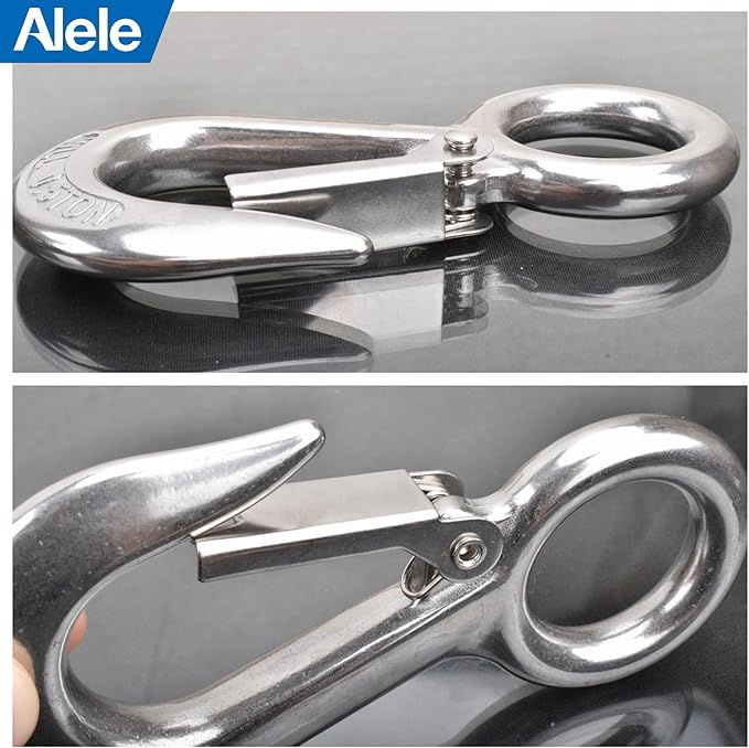 Alele 2Pack 0.5T Crane Scale Grab Hooks, Slip Hooks, Stainless Steel Lifting - Image 4