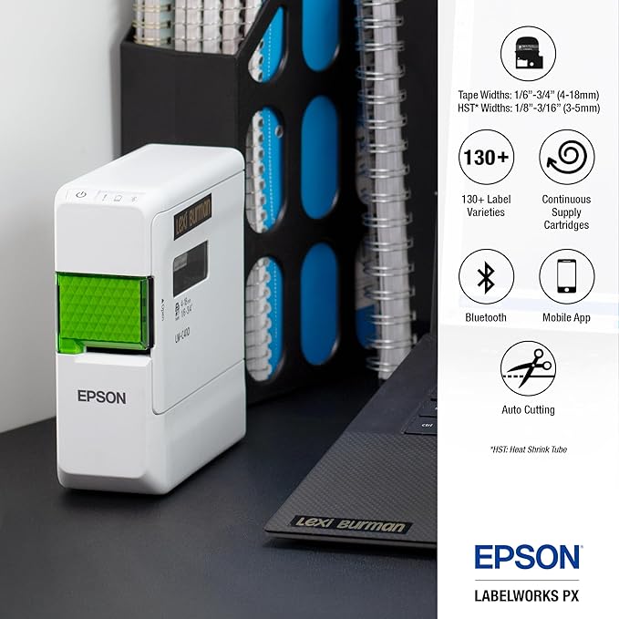 LABELWORKS Epson LW-C410PX Portable Bluetooth Label Machine Printer - Image 3