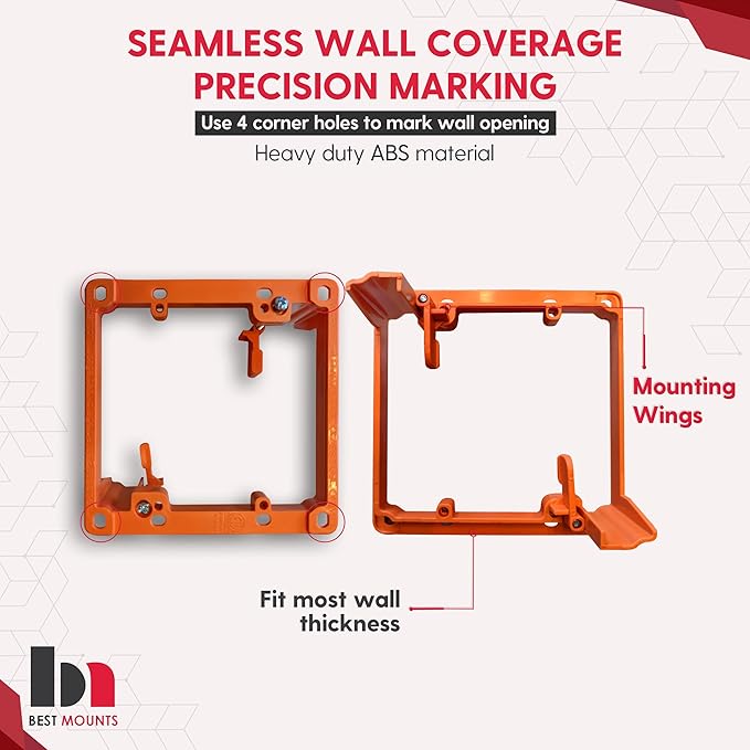 BestMounts - 2 Pack In Wall Cable Management Kit - Recessed Wall Plate Cable - Image 6