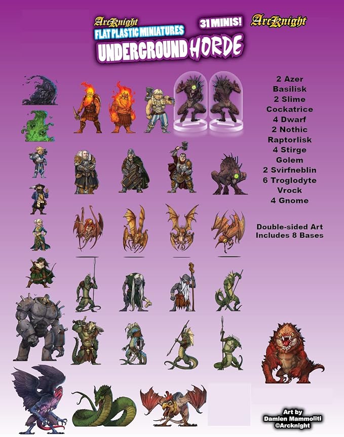 Arcknight Flat Plastic Miniatures: Underground Horde; 31 Unique - Image 2