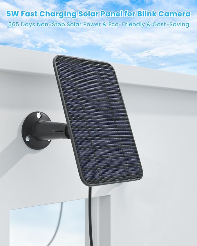 5W Solar Panel for Blink Camera Outdoor, Solar Panel Charger Compatible - Image 3