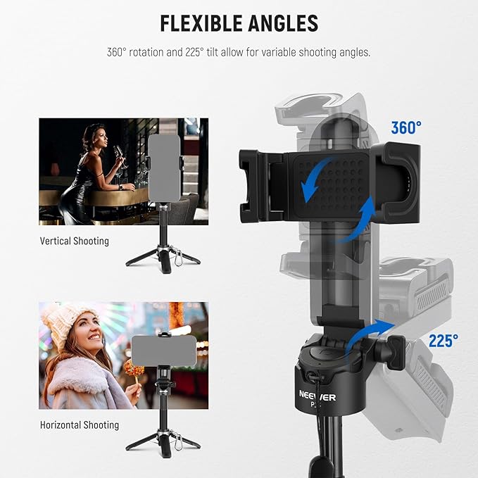 NEEWER Selfie Stick with Detachable Bluetooth Remote Shutter, Lightweight - Image 4