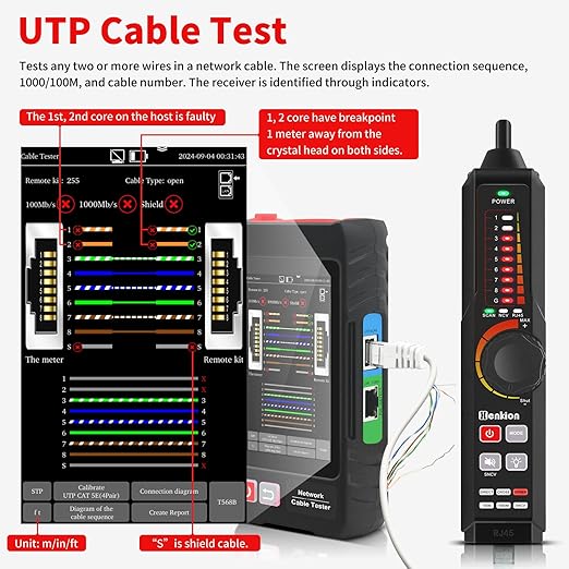 Multifunction RJ45 Network Caber Tester, Rechargeable Ethernet Cable Tracer - Image 3
