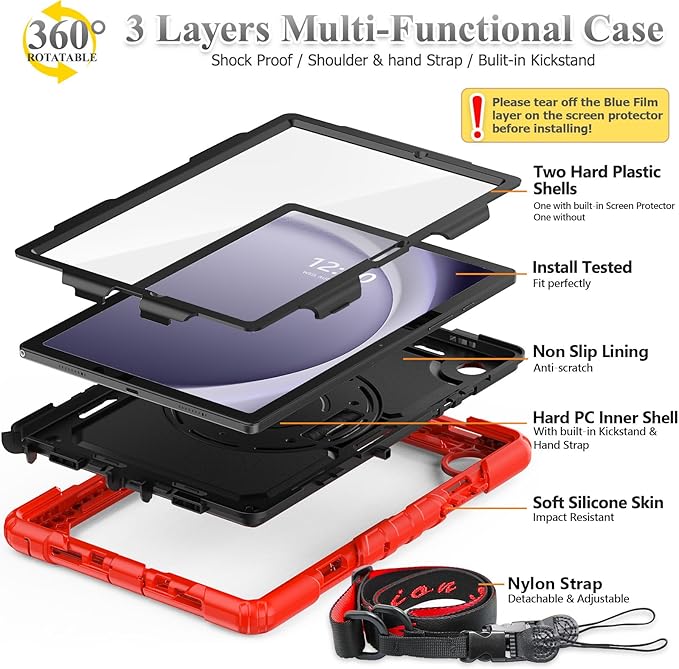 SEYMAC stock Case for Samsung Galaxy Tab A9+ Plus 11'', Full-Body Drop - Image 7
