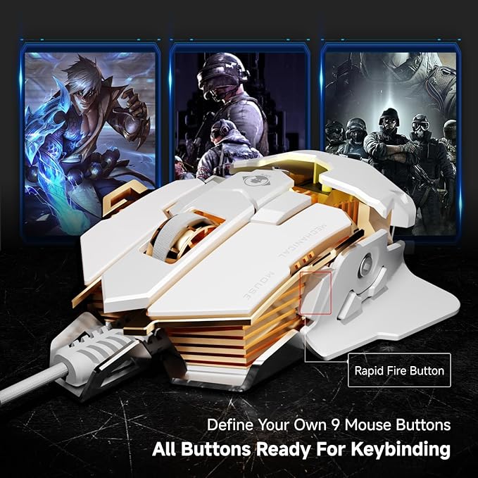 EWEADN G5 Wired Gaming Mouse, Ergonomic RGB Computer Mouse, 12800 Adjustable DPI - Image 5