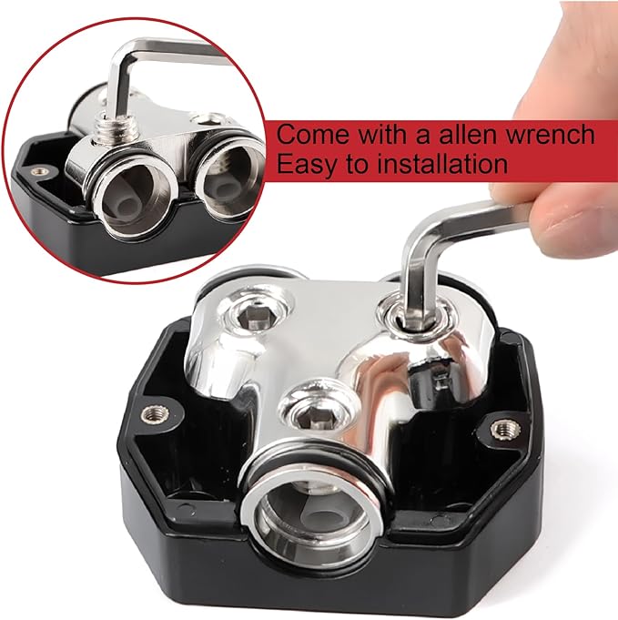 2 Way Power Distribution Block 1x 0 GA in 2X 0 GA Out Circuit Protector - Image 5