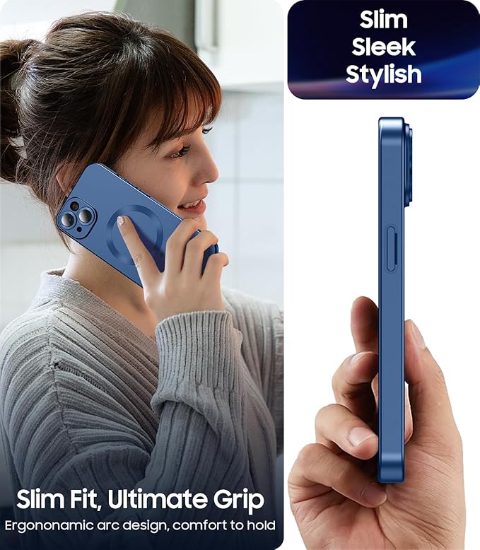 Magnetic for iPhone 13 Case Slim Soft Silicone Bumper Shockproof Metallic - Image 7