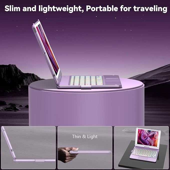 HOTLIFE Case with Keyboard for iPad 10.2, Touch Trackpad Keyboard Case for iPad - Image 5