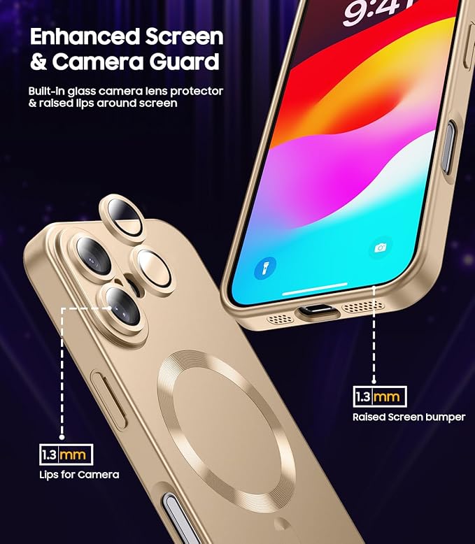 Magnetic for iPhone 16 Case Slim Soft Silicone Bumper Shockproof Metallic - Image 4