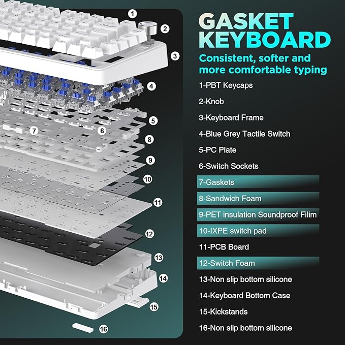YUNZII B75 Mechanical Keyboard, 75% Layout - Image 3