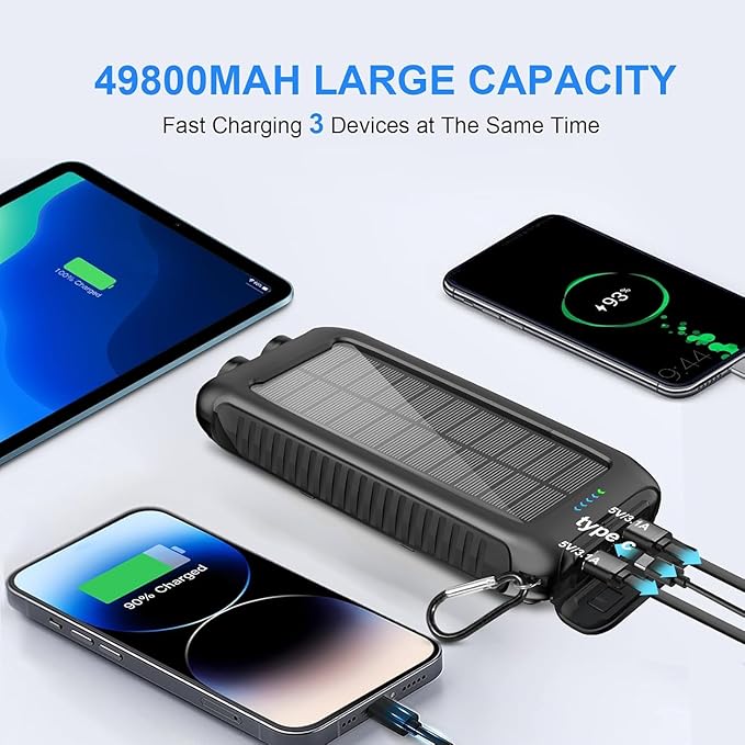 Solar-Charger-Power-Bank-49800mAh Portable Solar Phone Charger - Image 2