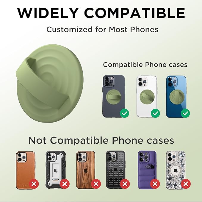 Magnetic Phone Ring Grip Holder, Silicone Finger Loop Grip, Compatible - Image 7