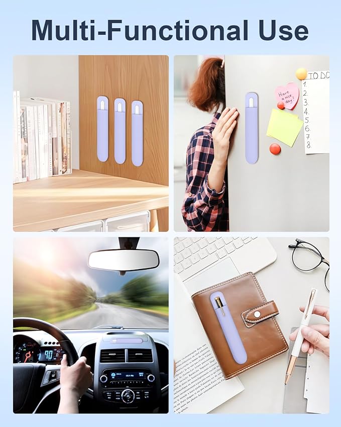 eZAKKA Silicone Pencil Holder For Most Pens, 7.8 inch Self-Adhesive Stick To - Image 4