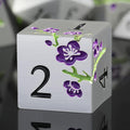 Flower Silver Metal Dice, DNDND 7 PCS Heavy Metallic D&D Dice Set by DNDND