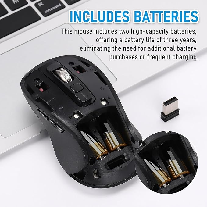 Wireless Mouse, Full-Size Silent Mouse, 36-Month Battery Life, 4 Way Navigation - Image 6