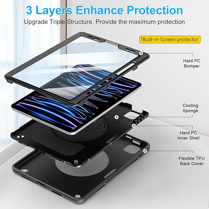 Case for iPad Pro 11 Inch 2022/2021/ 2020/2018: Cover for iPad 11 Inch 4th/ - Image 5