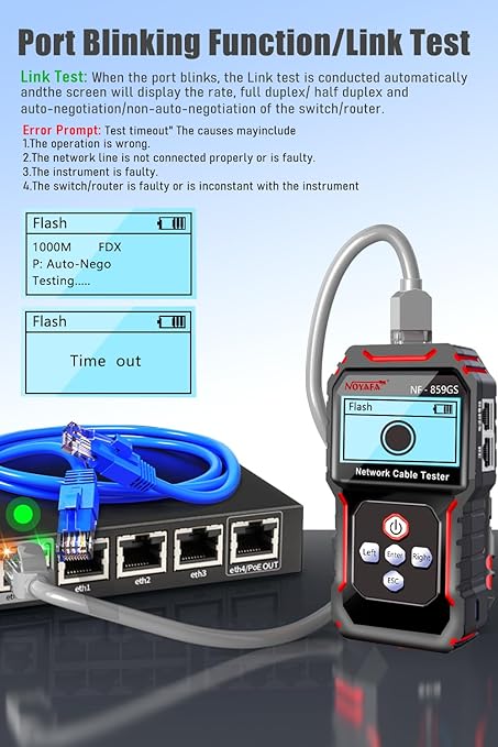 NF-8209S Network Cable Tester, RJ45 Ethernet Tester - Image 4