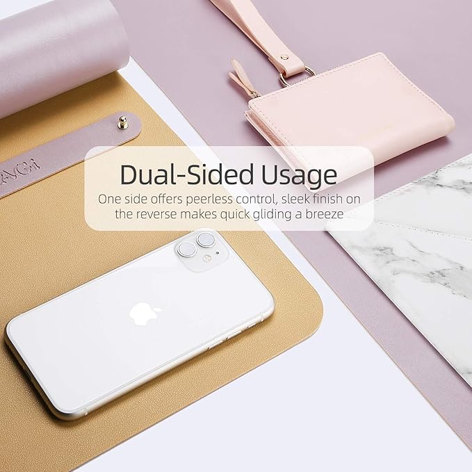 YSAGi Office Desk Pad, Desk Mat, 23.6" x 13.7" Waterproof PU Leather Desk - Image 3
