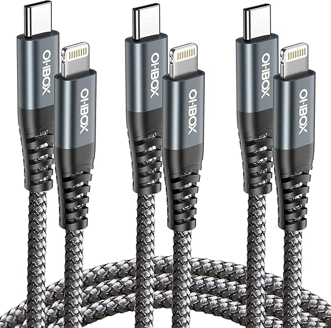 ohbox Long USB C to Lightning Cable 10FT 3Pack iPhone Charger Fast Charging by OHBOX