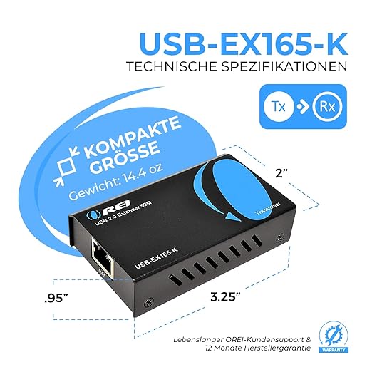 OREI USB Over Cat5e/6 Extender Upto 165 Feet - Image 5