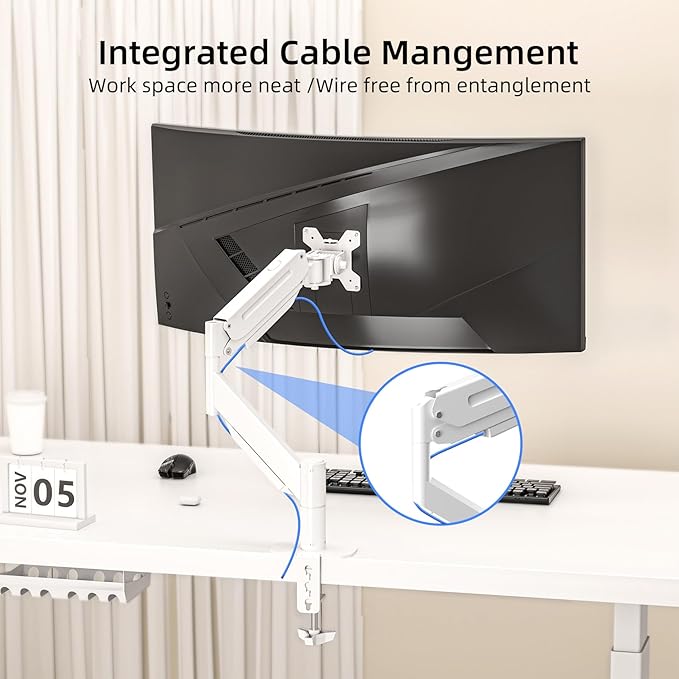 Suptek Single Monitor Mount, Ultrawide Monitor Arm Mount Single Desk Mount - Image 7