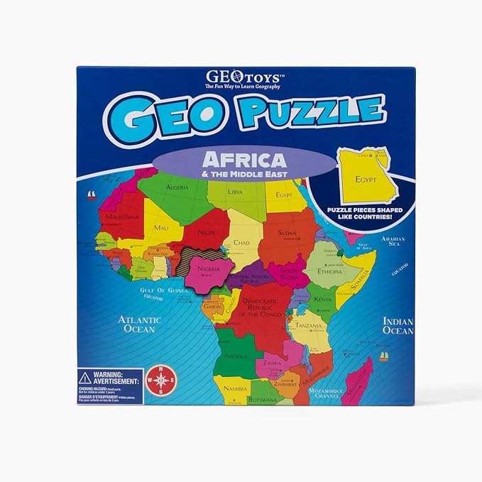 Geotoys GeoPuzzle, Africa and Middle East Shaped Jigsaw Puzzle, Map Puzzle - Image 2
