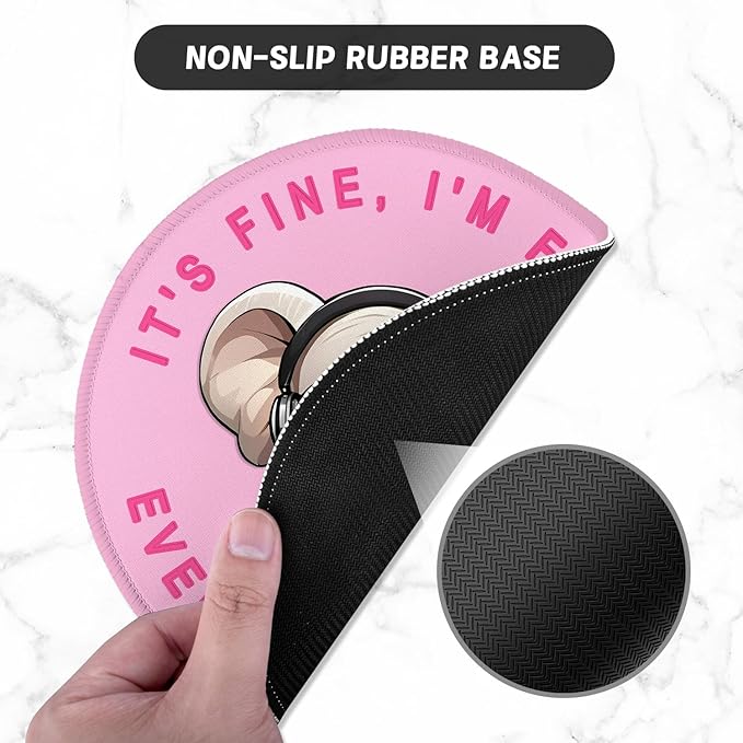 ITNRSIIET Round Mouse Pad with Stitched Edge Premium-Textured Waterproof - Image 3
