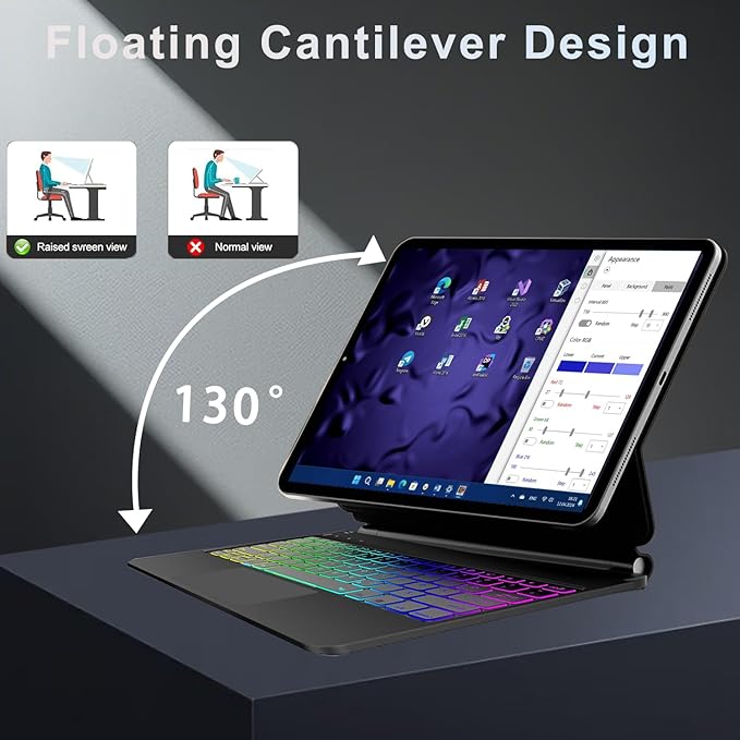 Magic Keyboard Case for Samsung Galaxy Tab S10+ Plus/S9+ Plus/S9 FE+ Plus/S8+ - Image 7