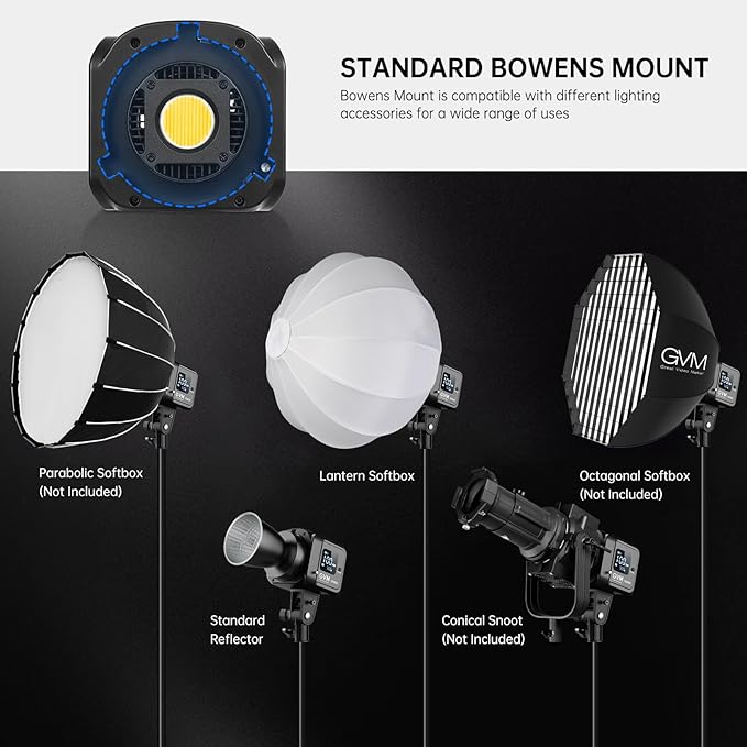 GVM 80W LED Video Light with Lantern Softbox and Tripod Stand Kit, Bi-Color - Image 6