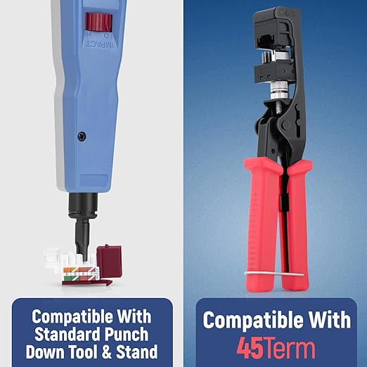 Everest 45° Angled RJ45 Cat6A Keystone Jacks 50-Pack in Red - Image 5