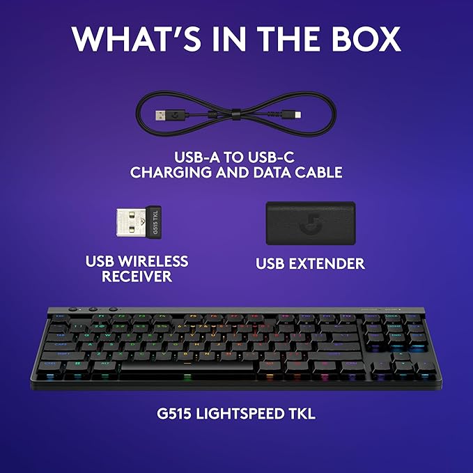 Logitech G515 Wireless Gaming Keyboard TKL, LIGHTSYNC RGB, Thin Tenkeyless - Image 9