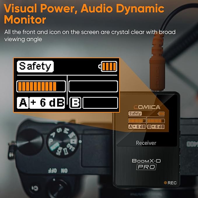 COMICA BoomX-D1 PRO Wireless Lavalier Microphone, 16GB Storage, Safety Audio - Image 6