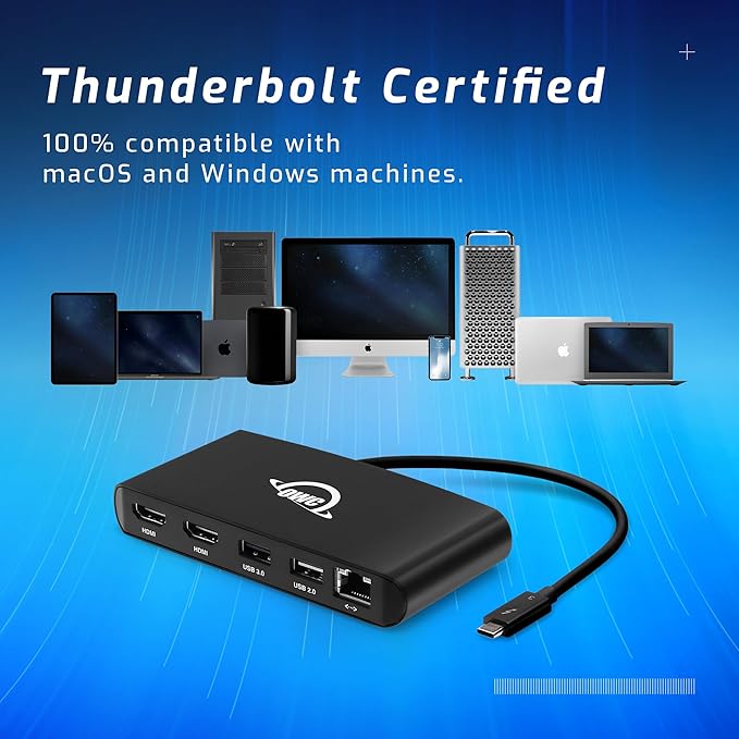 OWC Thunderbolt mini Dock, Bus-Powered 5-Port Multi-Adapter - Image 5