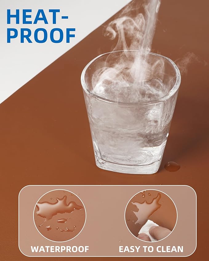 Non-Slip Desk Pad, Mouse Pad, Waterproof PU Leather Desk Protector, Ultra Thin - Image 3