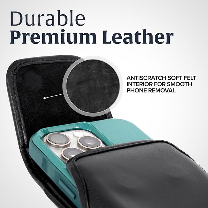 Turtleback Belt Holder for iPhone 16 Pro, 15 pro 14 Pro 13 Pro -Medium- Fits - Image 5
