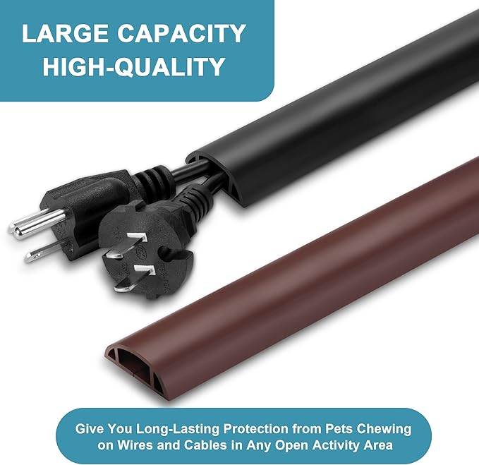 8.5ft Brown Cord Floor Cover, Low Profile Cord Cover Floor, LZEOY Floor Cord - Image 4