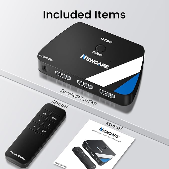 NEWCARE HDMI Switch 3 in 1 Out, 4K@60Hz HDMI Splitter - Image 9