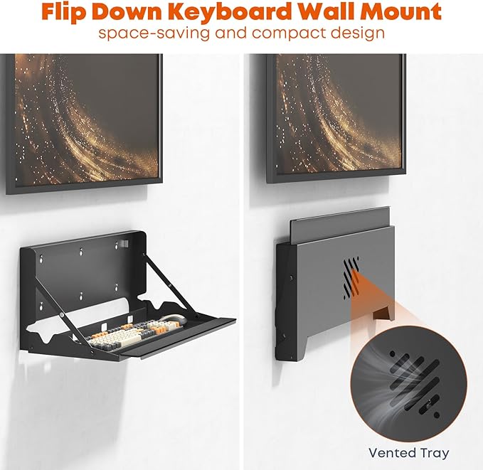 Flip Down Keyboard Tray Wall-Mount - Image 2