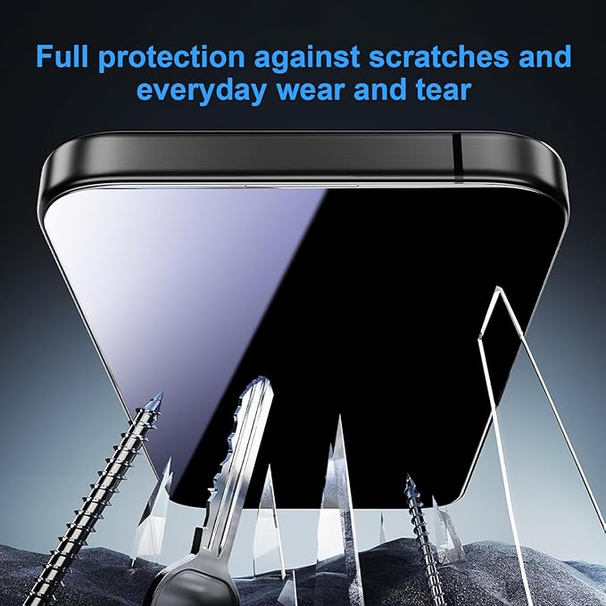 OneFish for iPhone 15 Pro Max Privacy Screen Protector, 4-Way 360° Anti-Spy - Image 3