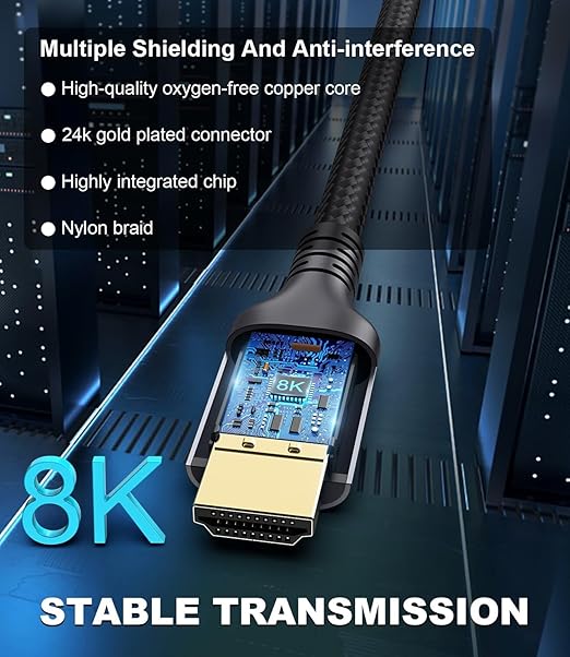 Certified 10K 8K HDMI 2.1 Cable 1.64 FT, 48Gbps Ultra High Speed HDMI Cable - Image 6