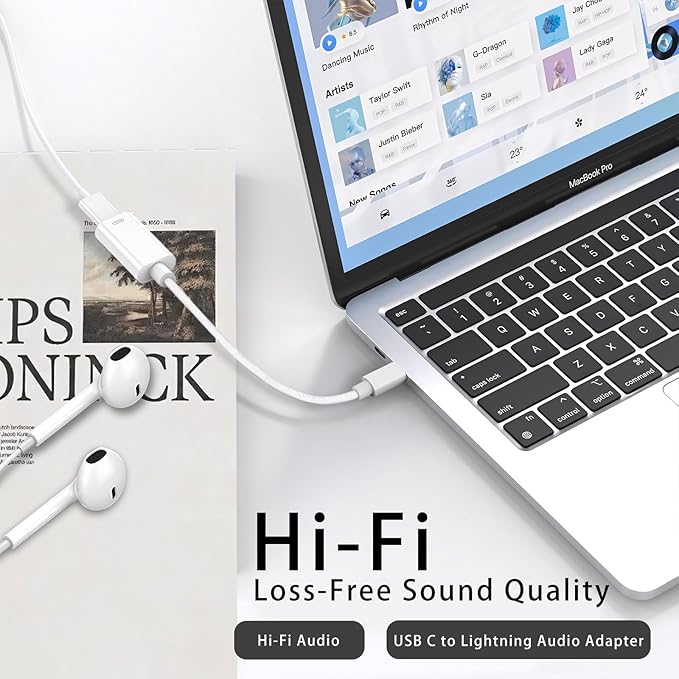 USB C to Lightning Headphone Audio Adapter, Type C Male to Female Lightning - Image 3
