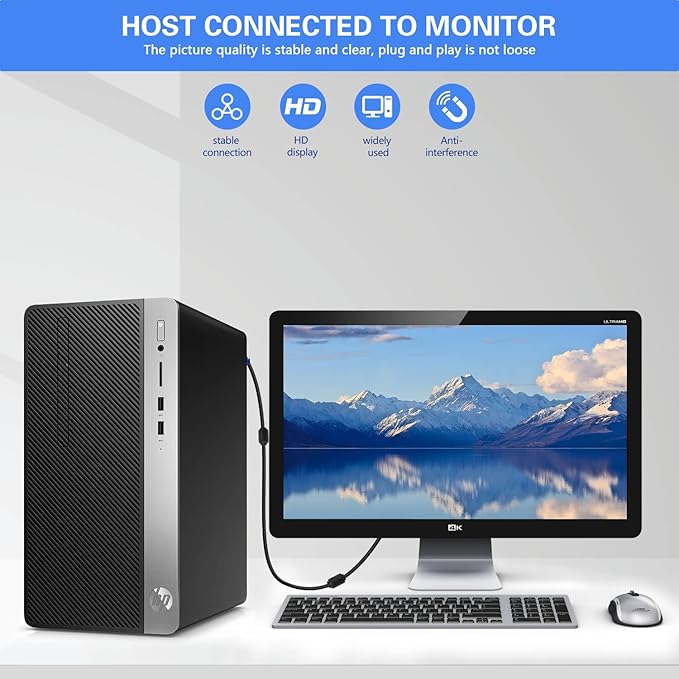 VGA to VGA Monitor Cable 15 Pin Male to Male Computer Cord Support 1080P Full HD - Image 3
