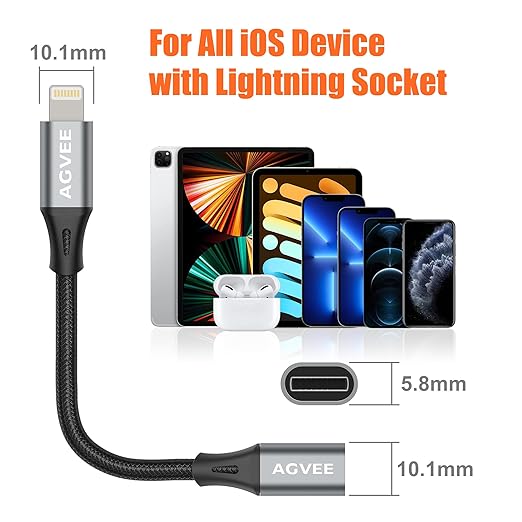 AGVEE 2 Pack 3.3ft Lightning Extension Cable, Braided Female to Male Extender - Image 7