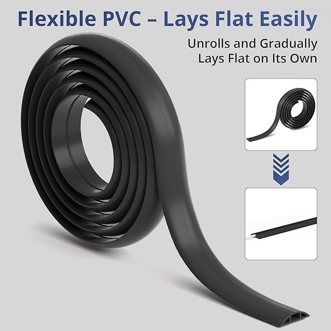ZhiYo 10ft Cord Covers for Wires on Floor, Cord Hider Floor Hide Extension Cords - Image 7