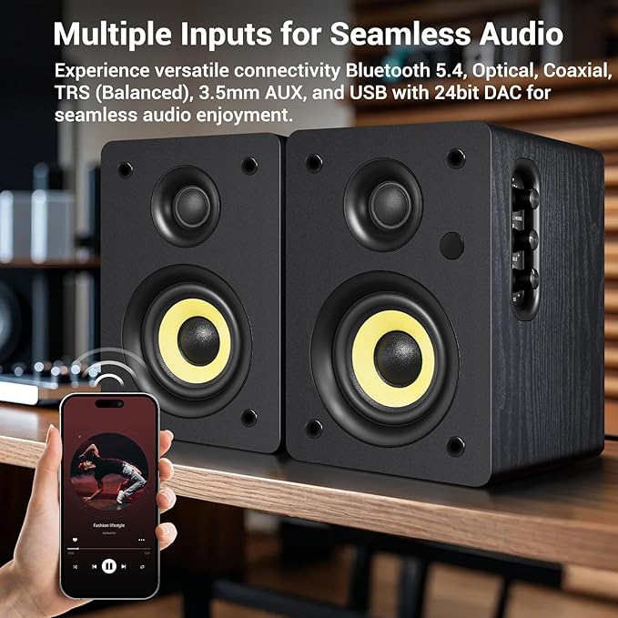 SW206 4” HiFi Bookshelf Speakers - Image 3