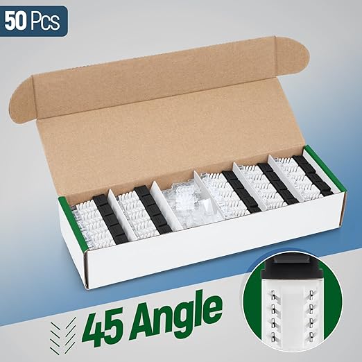 Everest 45° Angled RJ45 Cat6A Keystone Jacks 50-Pack in Black - Image 2