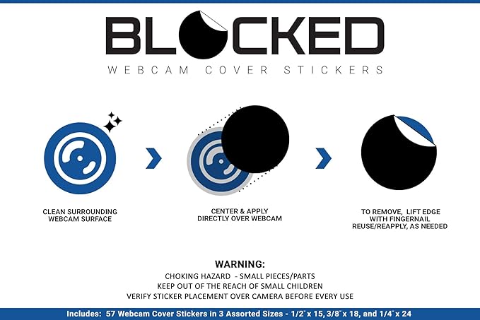 Stackable Webcam/Camera Vinyl Covers | 57 Tabbed Low-Tack Restickable Webcam - Image 4