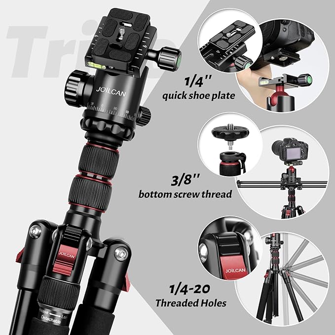 JOILCAN Tripod for Camera, Heavy Duty Travel Tripods for Spotting Scope - Image 2