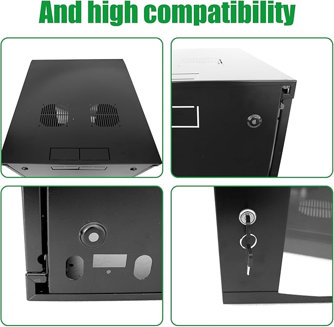 22U Server Cabinet Wall Mount Rack Enclosure - Image 6