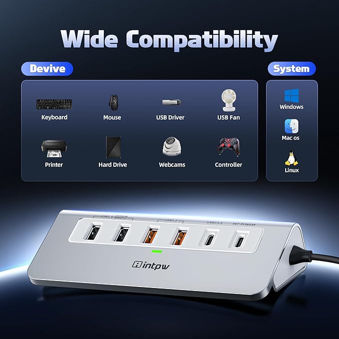 USB C Hub 10Gbps, 9-in-1 USB 3.2 Hub - Image 8